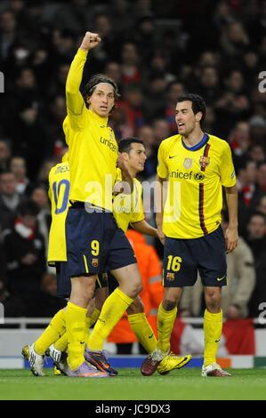 Zlatan Ibrahimovic of FC Barcelona sits on the bench during the La... News Photo