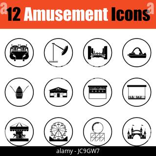 Roller coaster cart icon. Thin circle design. Vector illustration Stock ...