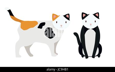 Cat cats full length grapnel puss grapple pussycat  tomcat, male female gib muzzle standing sitting flat design art sign signboard poster icon Vector  Stock Vector