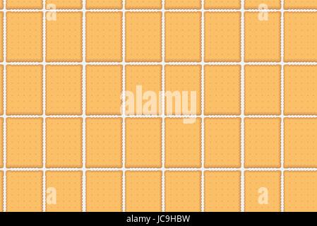 Cookie cracker cookies pastry sweet salted seamless brick pattern background texture wall. Vector close-up beautiful fabric sample wave horizontal iso Stock Vector