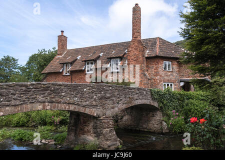 packhorse bridge, Allerford, Somerset, Exmoor, England Stock Photo