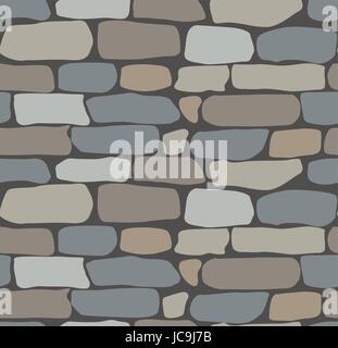 Paving tile floor covering pavement slabs brick wall stone old vintage seamless pattern background texture. Vector closeup beautiful square horizontal Stock Vector