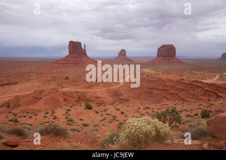 Dark clouds over Monument Valley Stock Photo