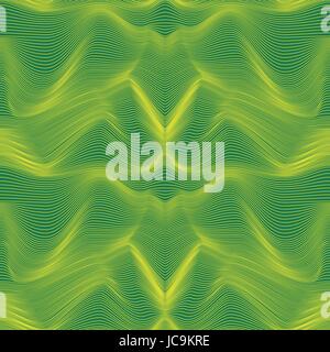 Abstract seamless vector pattern with curly lines in green and yellow colors Stock Vector