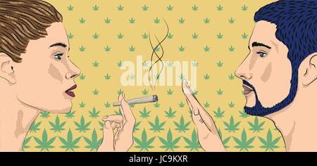 Woman girl lady smoking smoke weed cannabis marijuana rolled cigarette men  ban prohibit against narcotic drugs profile silhouette vector horizontal s Stock Vector