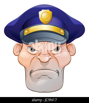 A rather mean looking tough policeman cartoon character Stock Photo