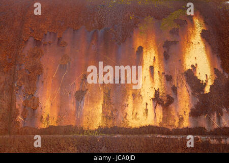 Europe, Germany, old rusty iron sheet. Stock Photo
