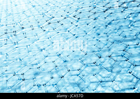 Hexagonal layered molecular structure of nano material illustration Stock Photo