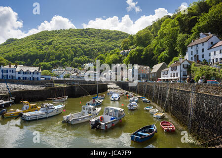 The harbour at Lynmouth on the North Devon coast in Exmoor National park, England. Stock Photo