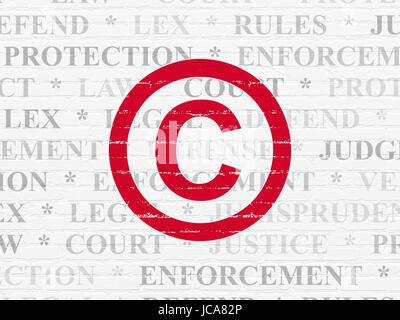 Law concept: Copyright on wall background Stock Photo
