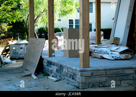 exterior of home construction site Stock Photo