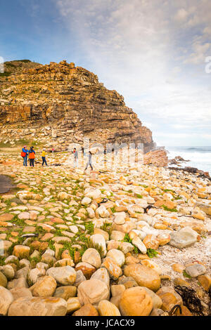 CAPE OF GOOD HOPE, SOUTH AFRICA - SEPTEMBER 2: Unidentified people at the Cape of Good Hope near Cape Town on September 2 2015 in South Africa. The Ca Stock Photo