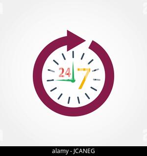Icon watch timetable 24 hours  Stock Vector