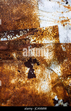 Rusty metal surface with rich and various texture Stock Photo