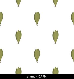 Bay laurel leaves pattern flat Stock Vector