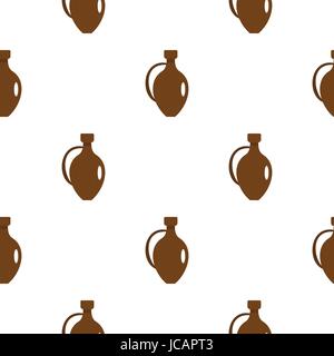 Clay wine jug pattern flat Stock Vector