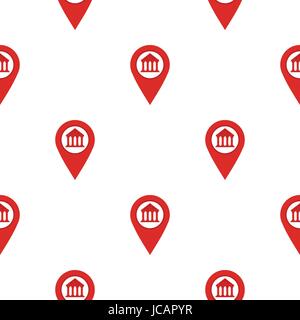 Red map pin pattern flat Stock Vector