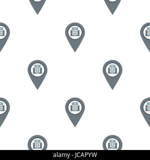Gray map pointer with symbol hospital pattern flat Stock Vector