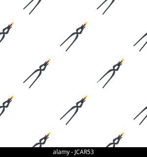 Blacksmith pincers pattern flat Stock Vector