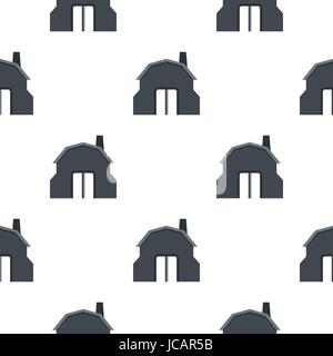 Blacksmith workshop building pattern flat Stock Vector