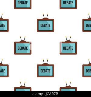 Retro TV with Debate word on the screen pattern Stock Vector