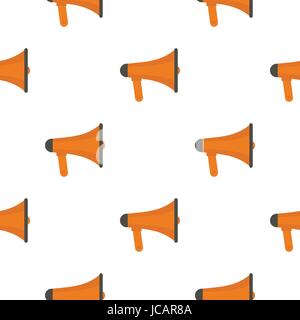 Orange loudspeaker pattern flat Stock Vector