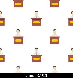 Public speaker pattern flat Stock Vector