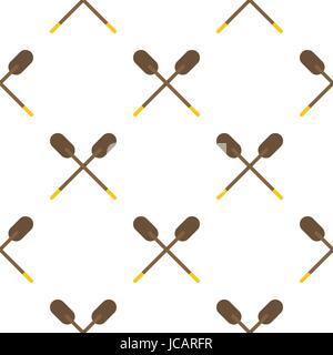 Two wooden crossed oars pattern flat Stock Vector