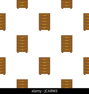 Wooden cabinet with drawers pattern flat Stock Vector
