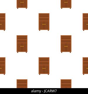 Wooden cabinet pattern flat Stock Vector