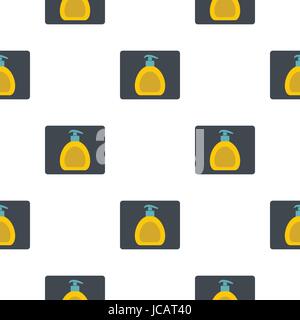 Yellow liquid soap bottle pattern flat Stock Vector
