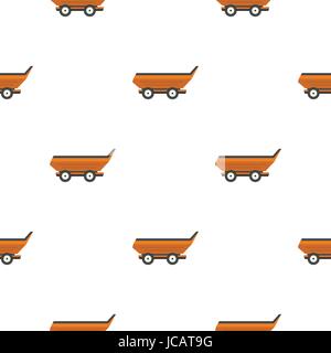 Orange car trailer pattern flat Stock Vector