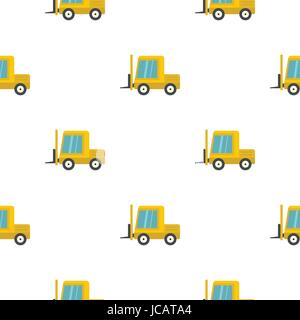 Yellow stacker loader pattern flat Stock Vector