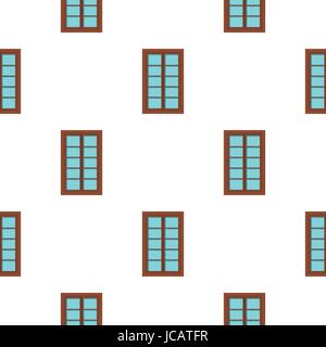 Wooden brown latticed window pattern flat Stock Vector