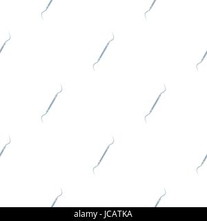 Steel dentists hook probe pattern flat Stock Vector