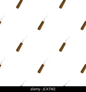 Probe, dental tool pattern flat Stock Vector