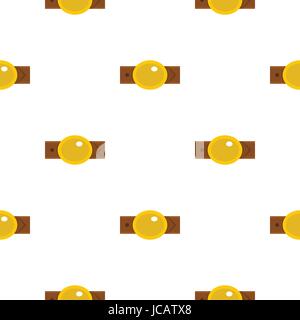 Belt with gold oval shaped buckle pattern flat Stock Vector