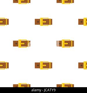 Belt with yellow square buckle pattern flat Stock Vector