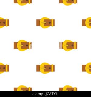 Gold buckle belt pattern flat Stock Vector