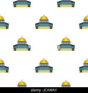 Dome of the Rock on Temple Mount pattern flat Stock Vector