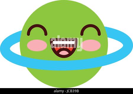 saturn planet comic character Stock Vector