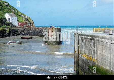 Porthgain Harbour Pembrokeshire West Wales on a sunny summer day Stock Photo