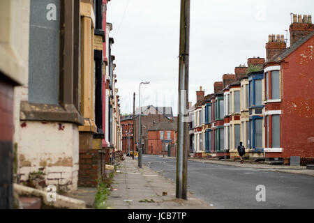 Houses for sell in Garrick Street, Liverpool, UK, Stock Photo