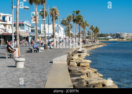 Paphos harbour, tourist area,  sea front,  Cyprus Stock Photo