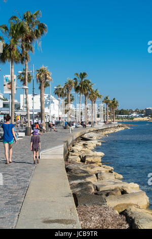 Paphos harbour, tourist area,  sea front,  Cyprus Stock Photo