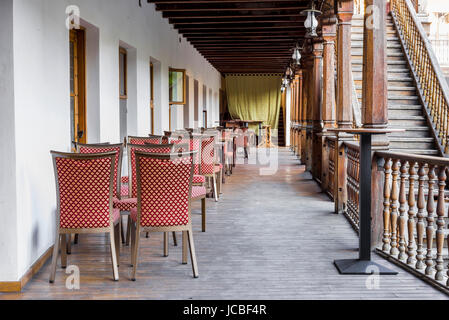 Manuc's Inn (Hanul lui Manuc) the oldest operating hotel building in downtown of Bucharest, Romania Stock Photo