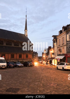 HONFLEUR, FRANCE - AUGUST 4, 2014: Saint-Catherine's Church in Honfleur, France. The oldest part of the church dating to the second half of the 15th century, constructed right after Hundred Years War Stock Photo
