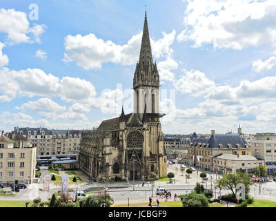 CAEN, FRANCE - AUGUST 5, 2014: Church of Saint-Pierre in Caen city, France. Construction of the present building took place between the early 13th and the 16th centuries Stock Photo