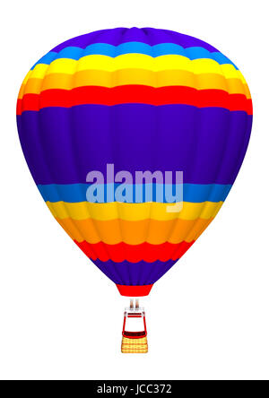 3D digital render of a colorful hot hir balloon  isolated on white background Stock Photo