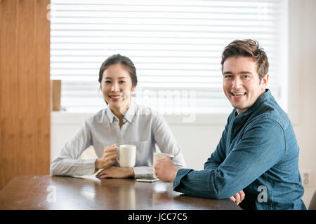 Harmonious multicultural couple Stock Photo